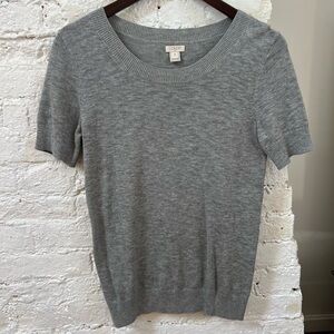 J. Crew Factory Gray Short-Sleeved Sweater
